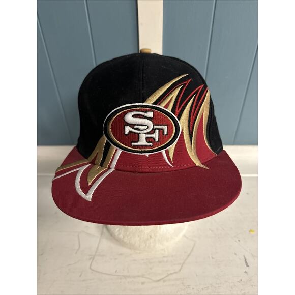 VTG San‎ Francisco 49ers Sharktooth Snapback Hat NFL Team Apparel Cap HTF *dusty